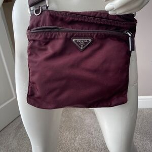 M2 - 48 Prada Burgundy Nyon Crossbody messenger bag